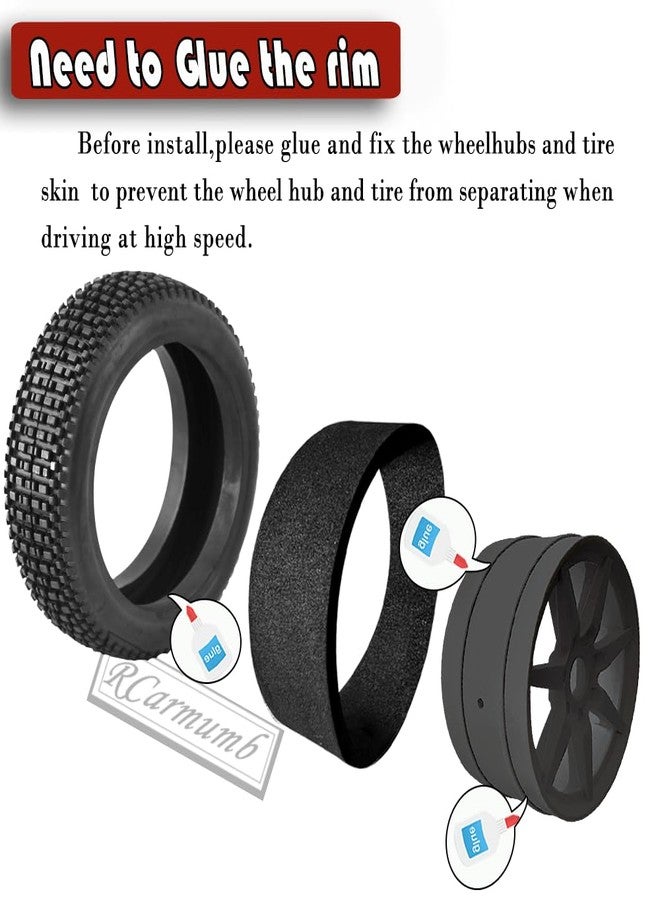 Rcarmumb RC Wheel & Wheel Tires w/Wheel Wrench for 1/8 Talion 6S BLX,Typhon 6S 3S BLX,Red cat,L0S1,Team,HP1,HPS,KY0SH0,H0BA0,Wheel Tires Set w/ 17mm Hex Wheel Wrench,Replace ARA550097(4PCS - Image 4